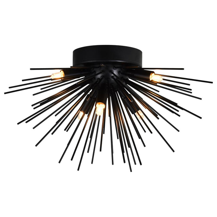 Savannah 6 Light Flush Mount With Black Finish