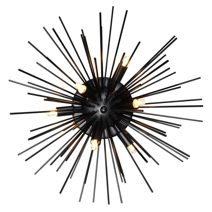 Savannah 6 Light Flush Mount With Black Finish