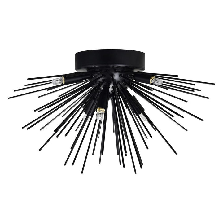 Savannah 6 Light Flush Mount With Black Finish