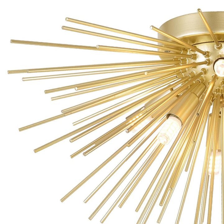 Savannah 6 Light Flush Mount With Gold Leaf Finish