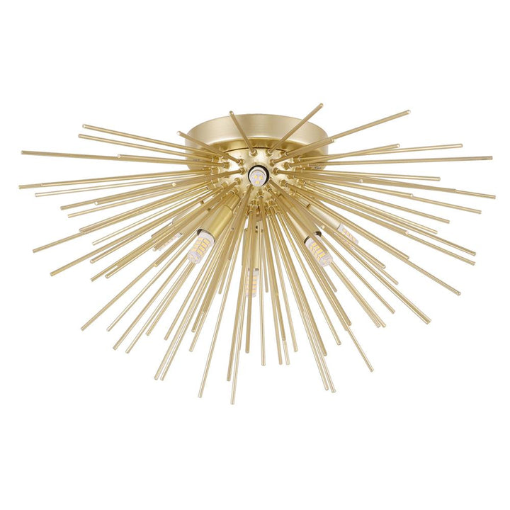 Savannah 6 Light Flush Mount With Gold Leaf Finish
