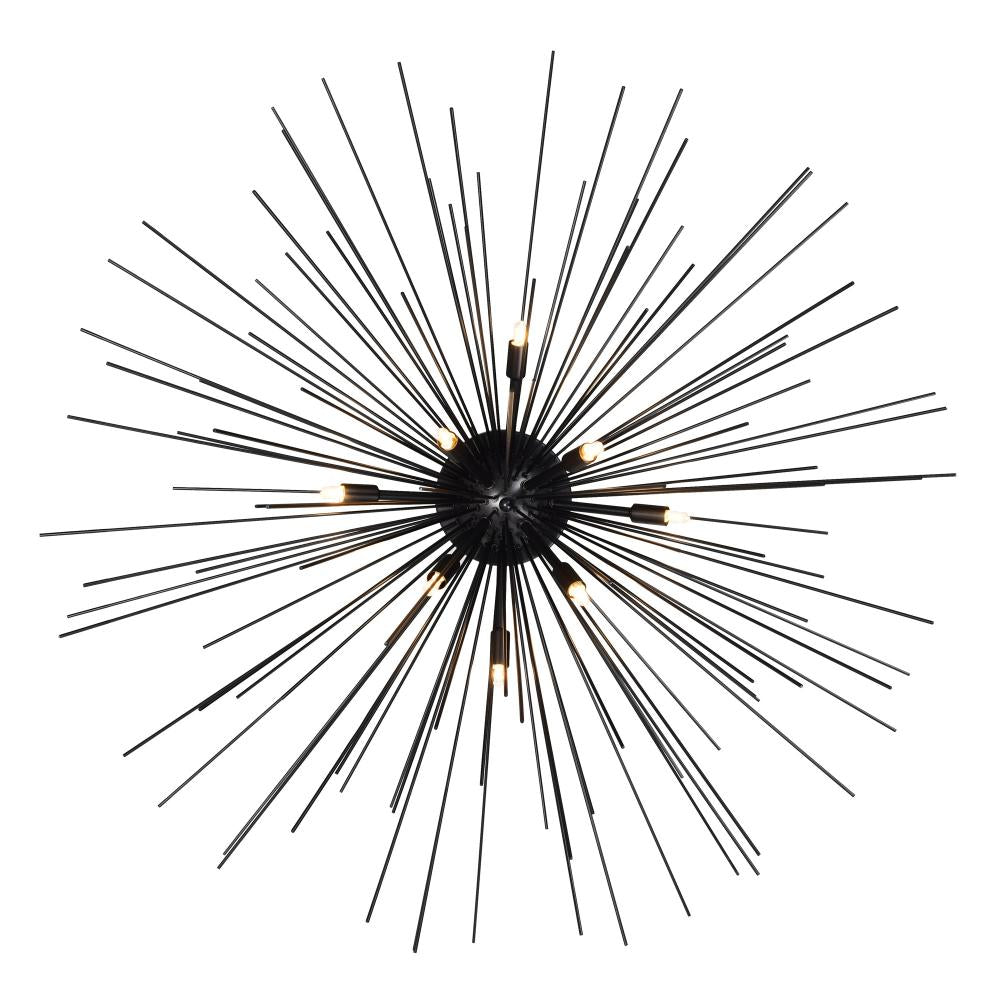 Savannah 8 Light Flush Mount With Black Finish
