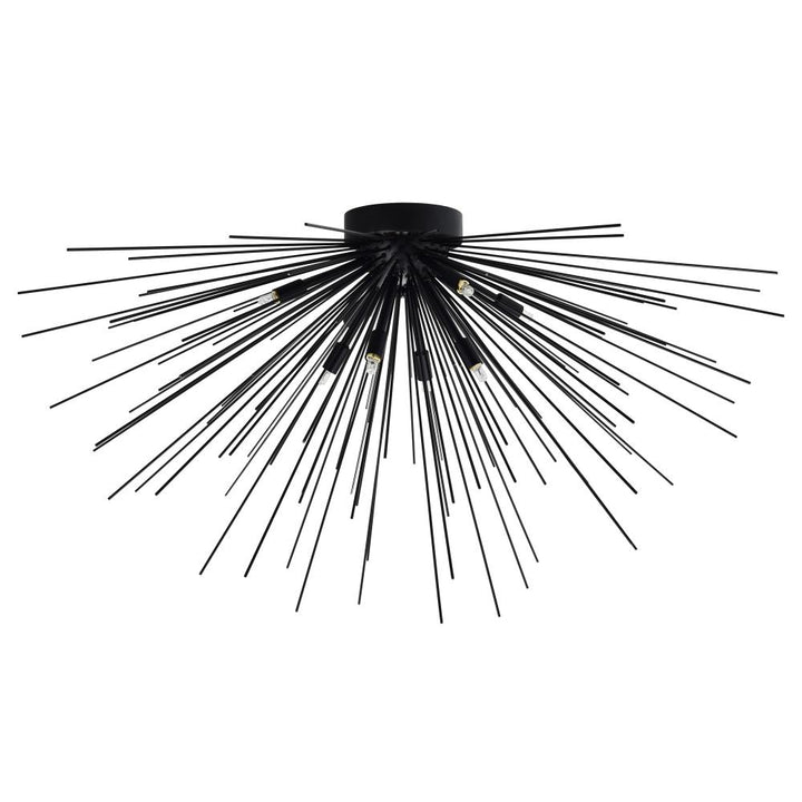 Savannah 8 Light Flush Mount With Black Finish