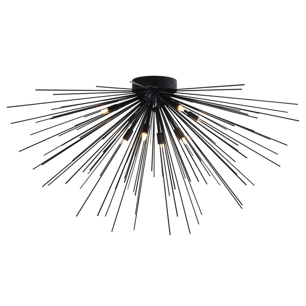 Savannah 8 Light Flush Mount With Black Finish