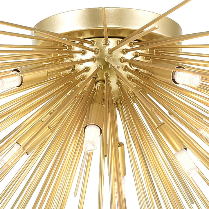Savannah 8 Light Flush Mount With Gold Leaf Finish