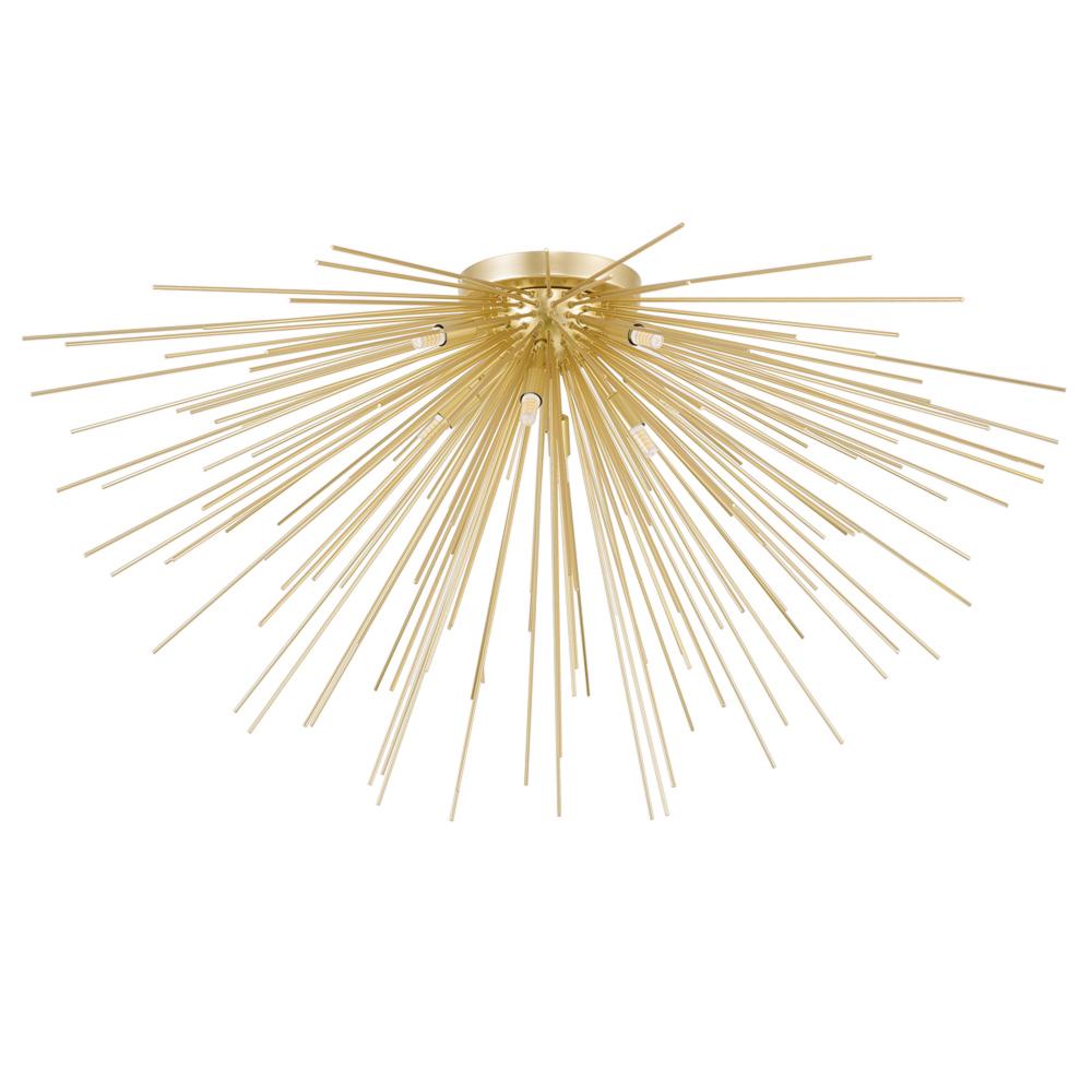 Savannah 8 Light Flush Mount With Gold Leaf Finish