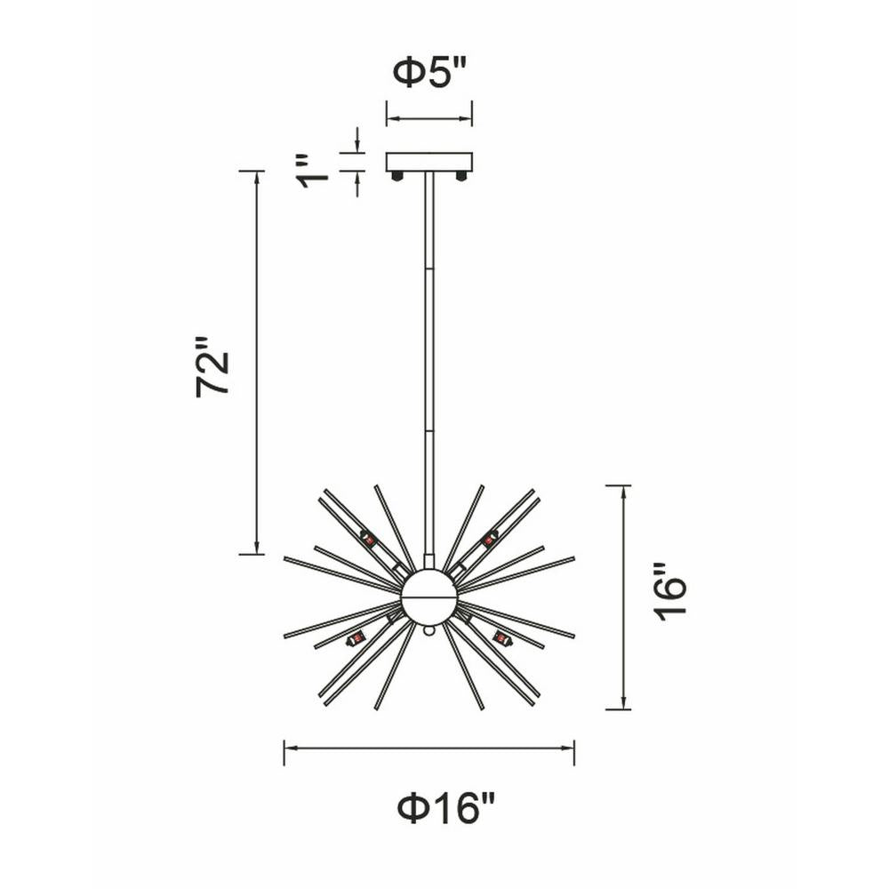 Savannah 6 Light Chandelier With Black Finish
