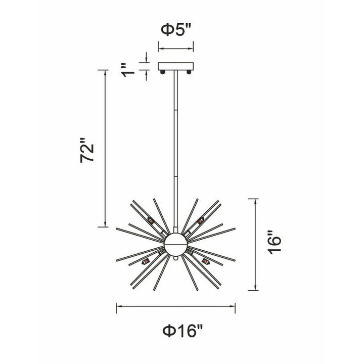Savannah 6 Light Chandelier With Black Finish
