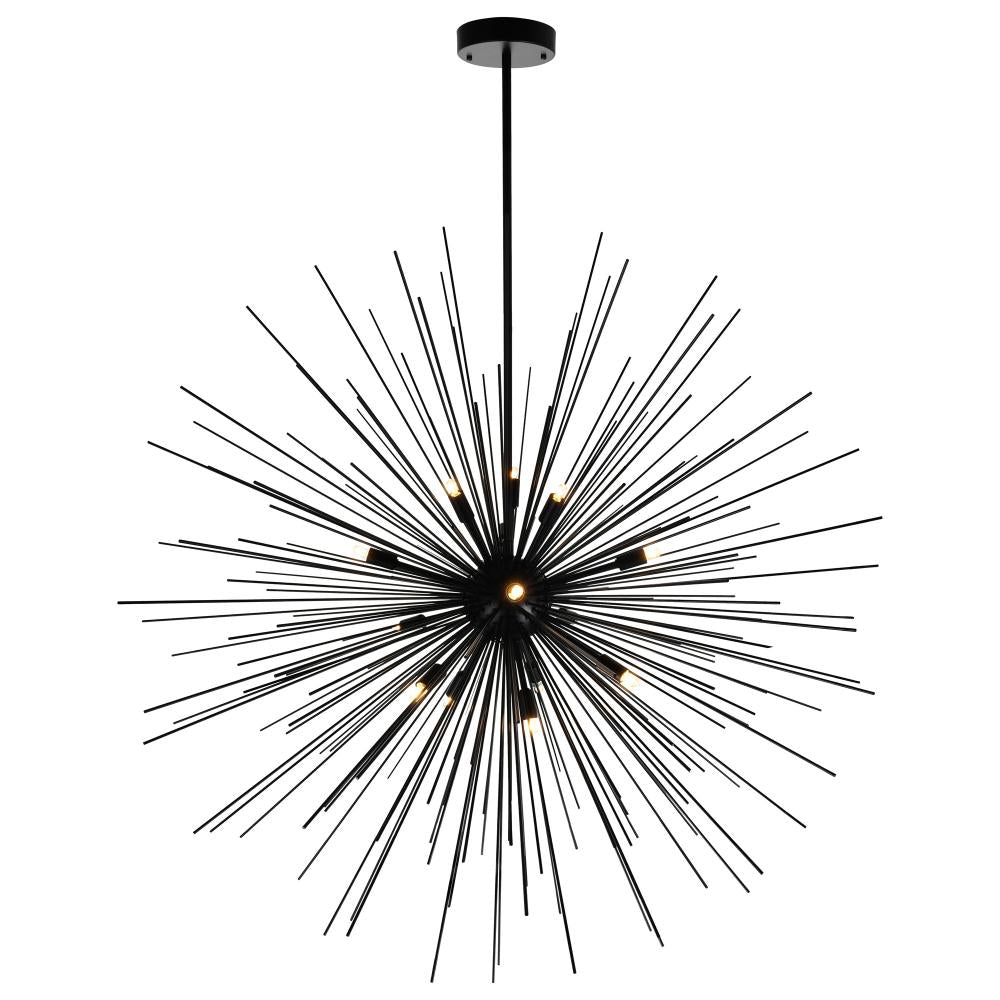 Savannah 14 Light Chandelier With Black Finish