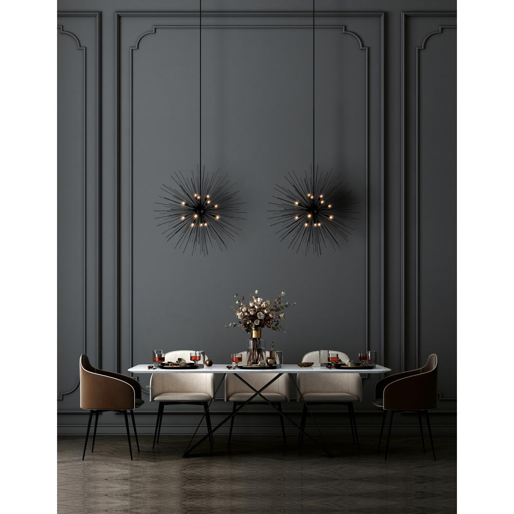 Savannah 14 Light Chandelier With Black Finish