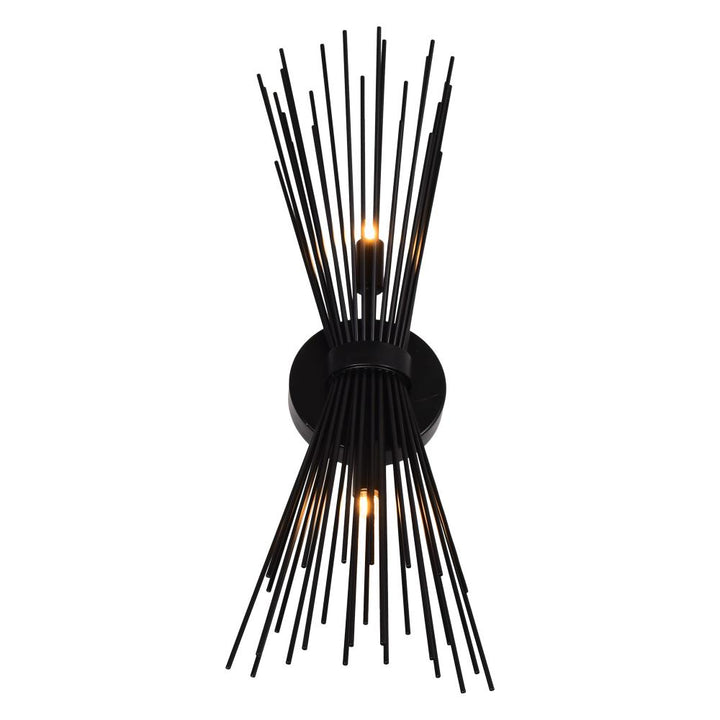 Savannah 2 Light Wall Sconce With Black Finish