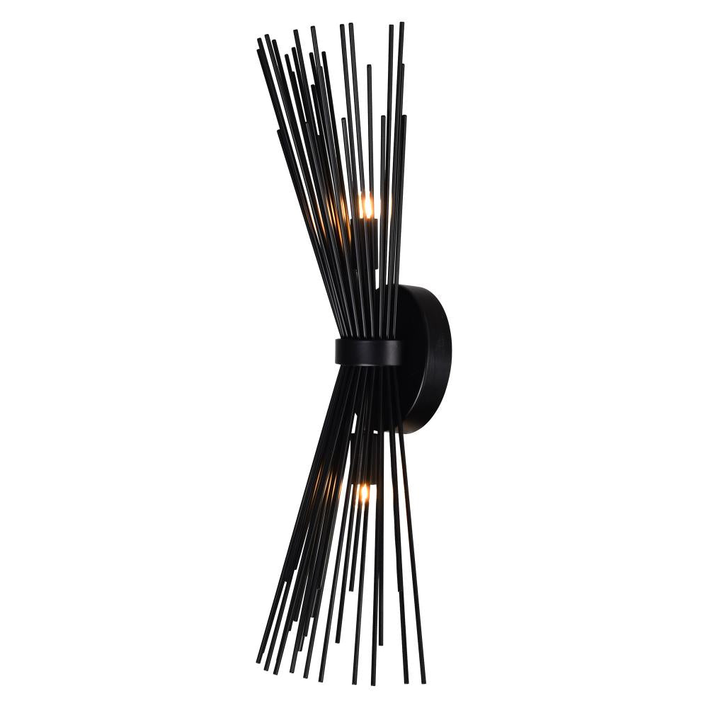 Savannah 2 Light Wall Sconce With Black Finish
