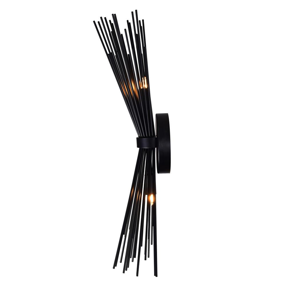 Savannah 2 Light Wall Sconce With Black Finish