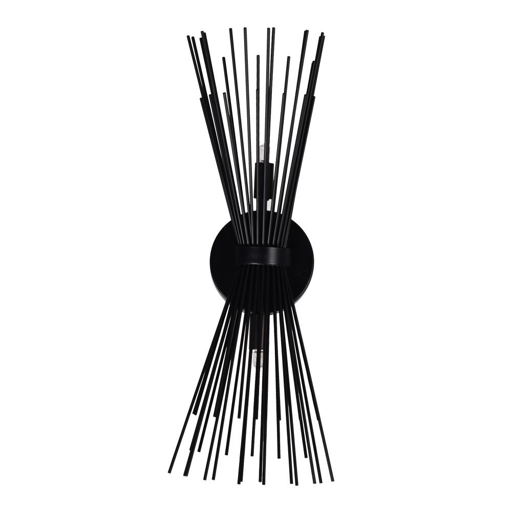 Savannah 2 Light Wall Sconce With Black Finish