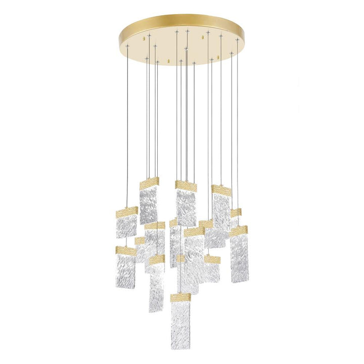 Carolina LED Chandelier With Gold Leaf Finish