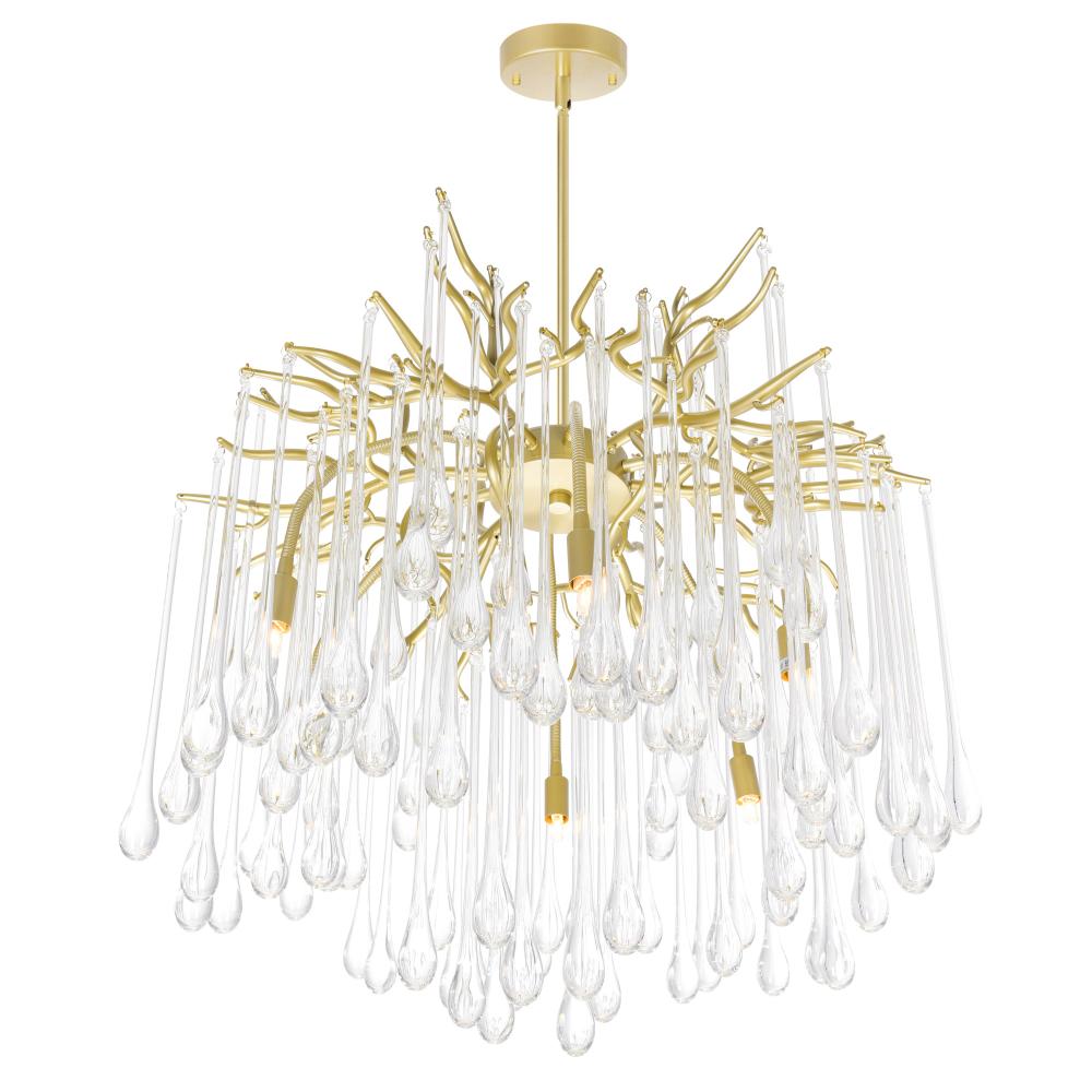 Anita 6 Light Chandelier With Gold Leaf Finish