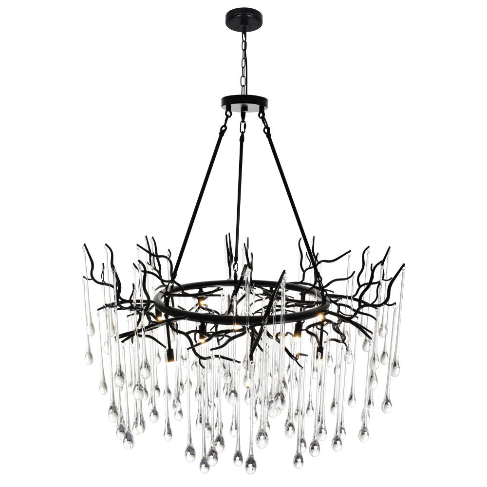 Anita 12 Light Chandelier With Black Finish