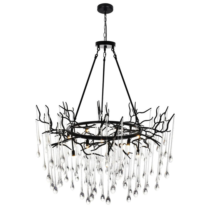 Anita 12 Light Chandelier With Black Finish
