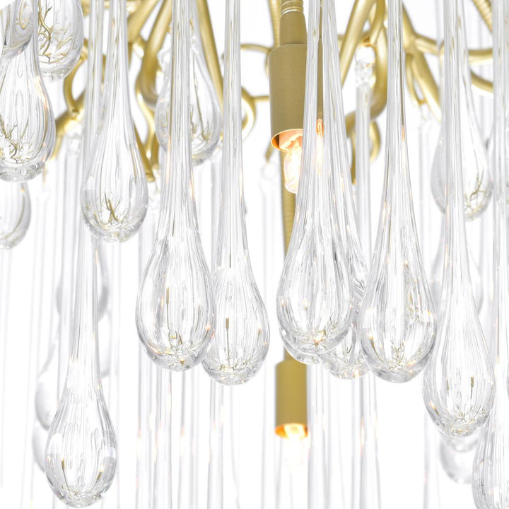 Anita 10 Light Chandelier With Gold Leaf Finish
