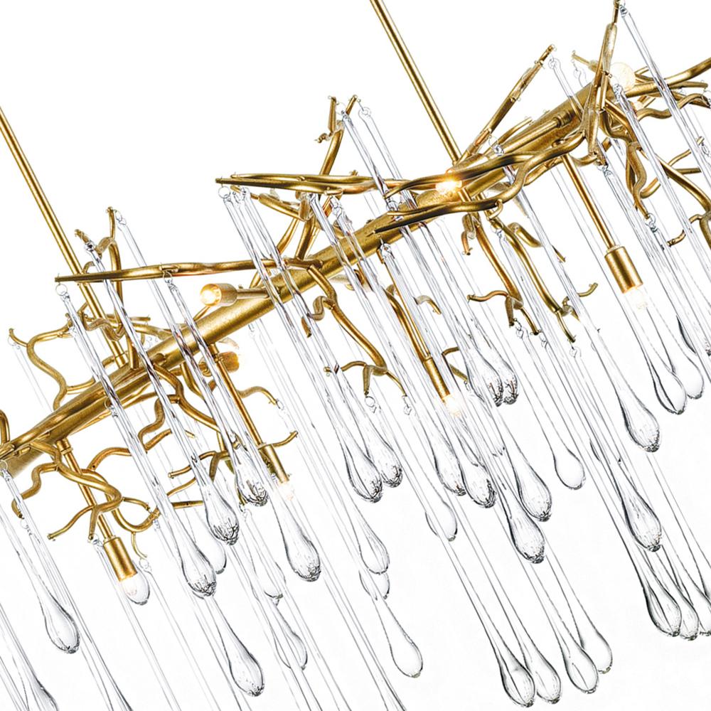 Anita 10 Light Chandelier With Gold Leaf Finish