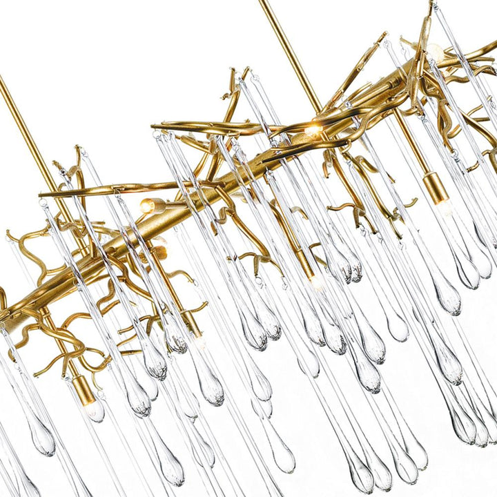 Anita 10 Light Chandelier With Gold Leaf Finish