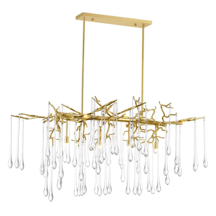 Anita 10 Light Chandelier With Gold Leaf Finish
