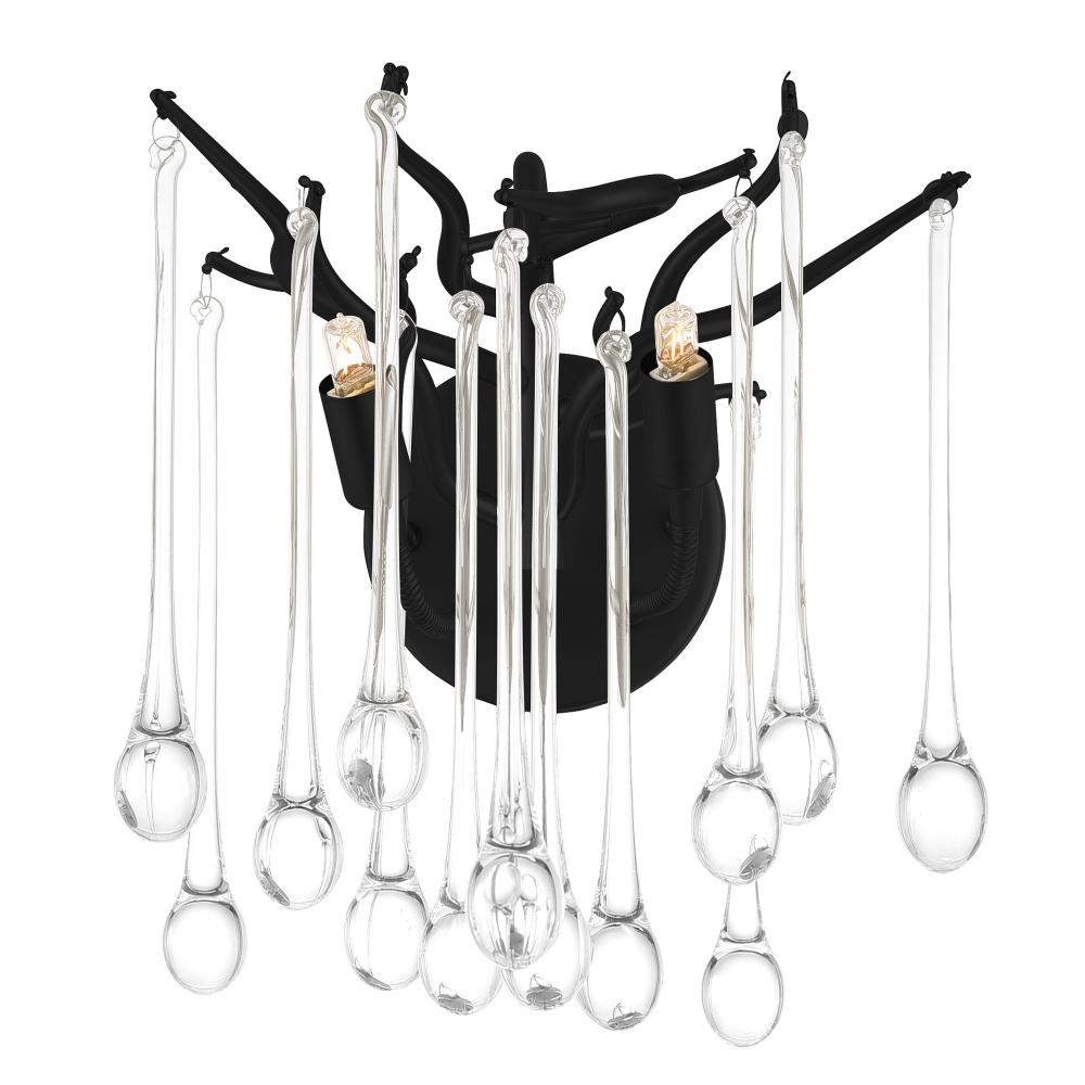 Anita 2 Light Wall Sconce With Black Finish