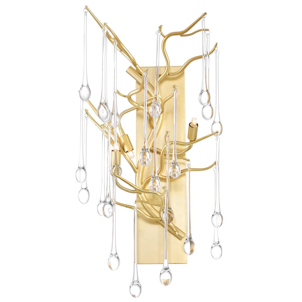 Anita 3 Light Wall Sconce With Gold Leaf Finish