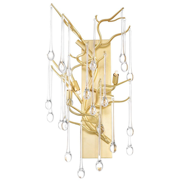 Anita 3 Light Wall Sconce With Gold Leaf Finish