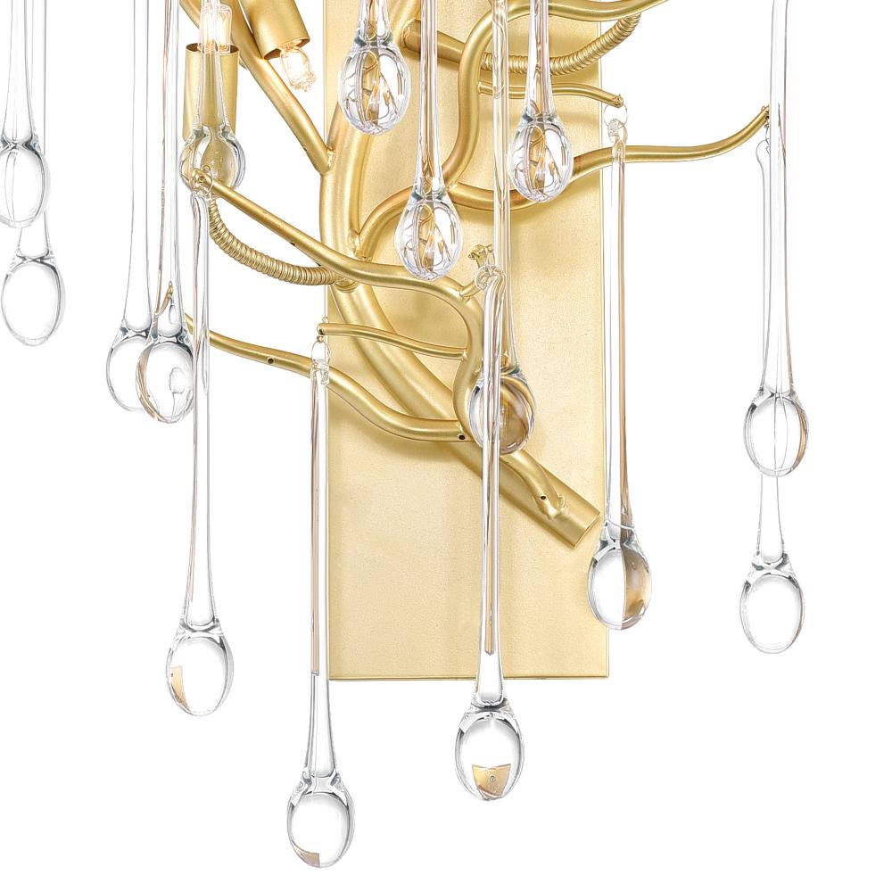 Anita 3 Light Wall Sconce With Gold Leaf Finish