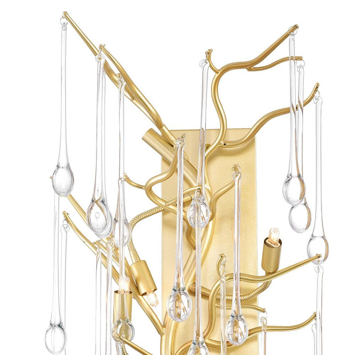Anita 3 Light Wall Sconce With Gold Leaf Finish