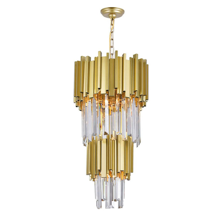Deco 4 Light Down Mini Chandelier With Medallion Gold Finish