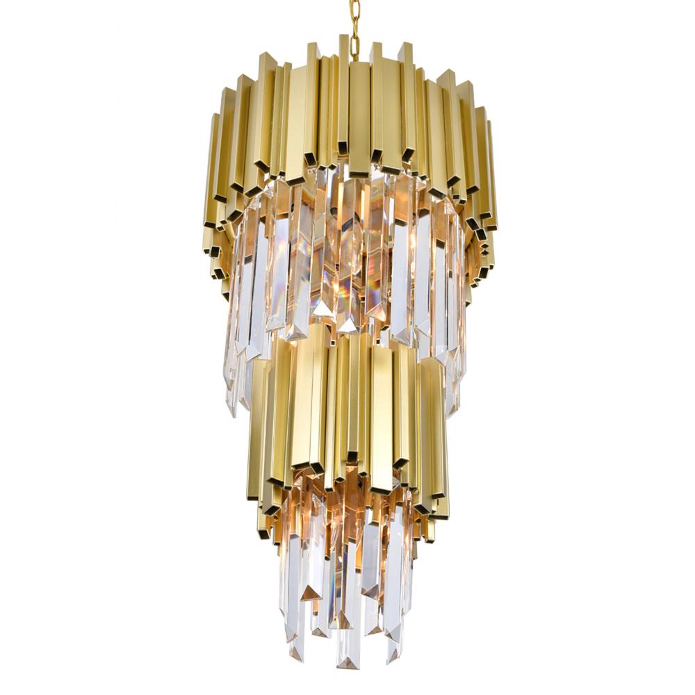 Deco 4 Light Down Mini Chandelier With Medallion Gold Finish