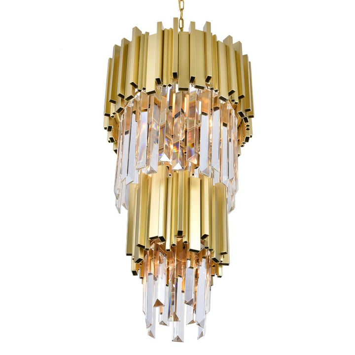 Deco 4 Light Down Mini Chandelier With Medallion Gold Finish