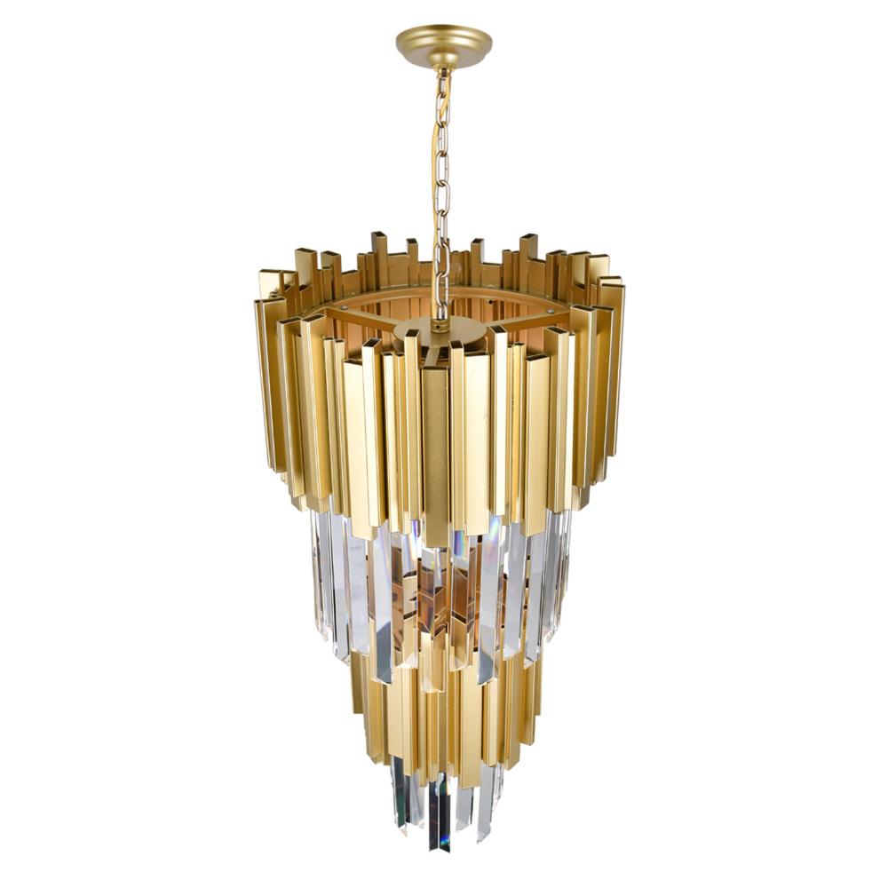 Deco 4 Light Down Mini Chandelier With Medallion Gold Finish