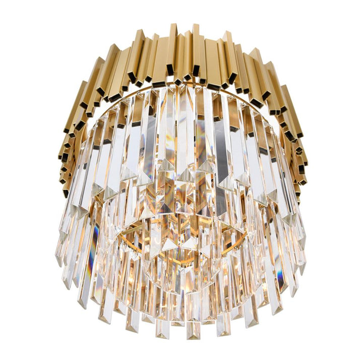 Deco 4 Light Down Chandelier With Medallion Gold Finish