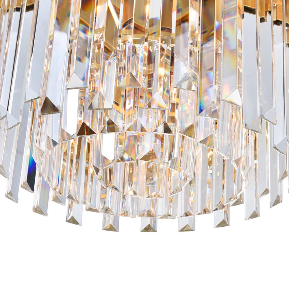 Deco 4 Light Down Chandelier With Medallion Gold Finish
