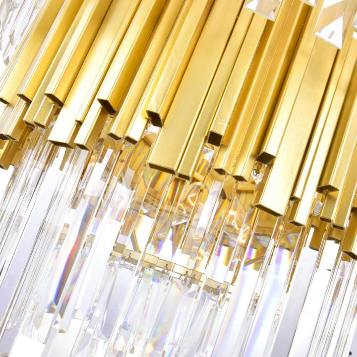 Deco 12 Light Down Chandelier With Medallion Gold Finish