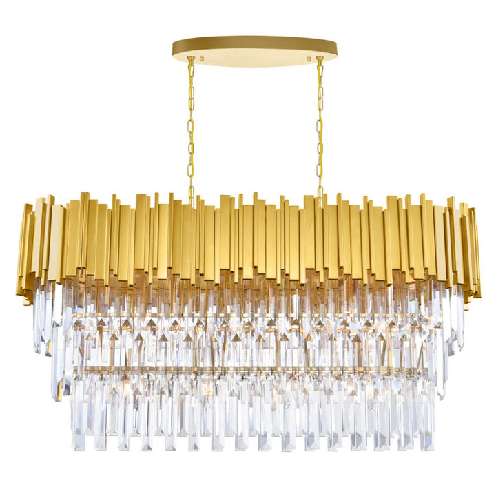 Deco 9 Light Pool Table Light With Medallion Gold Finish
