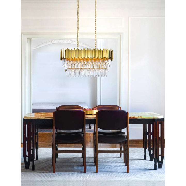 Deco 9 Light Pool Table Light With Medallion Gold Finish
