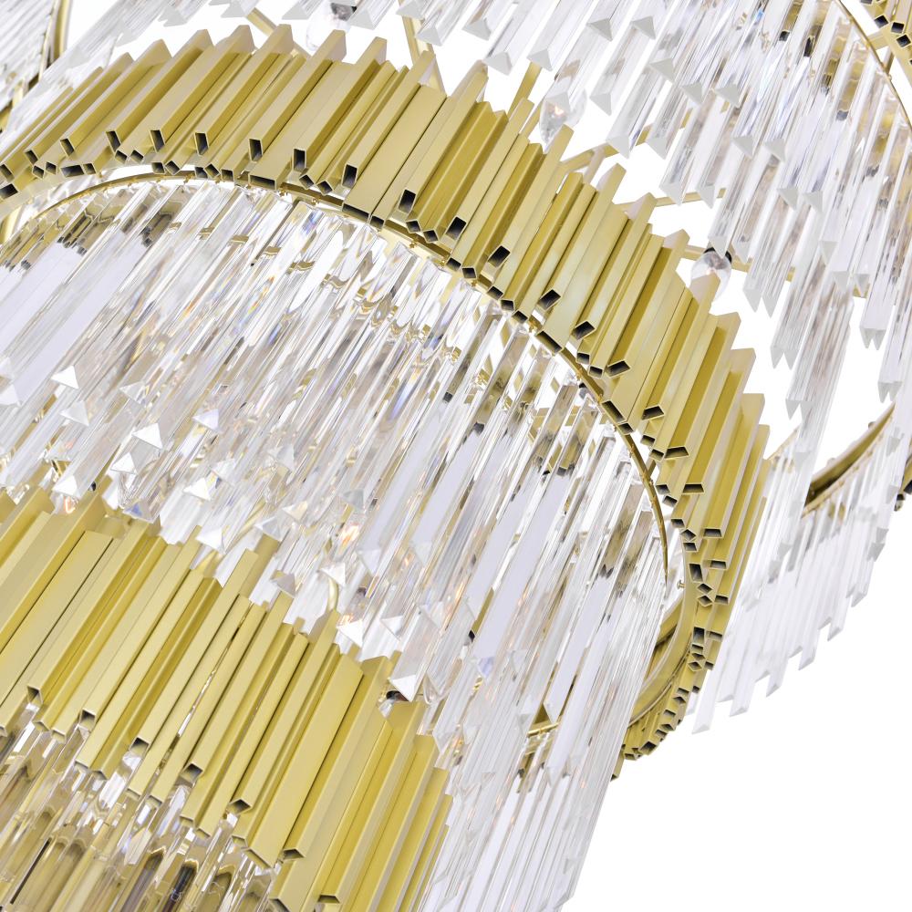 Deco 34 Light Down Chandelier With Medallion Gold Finish