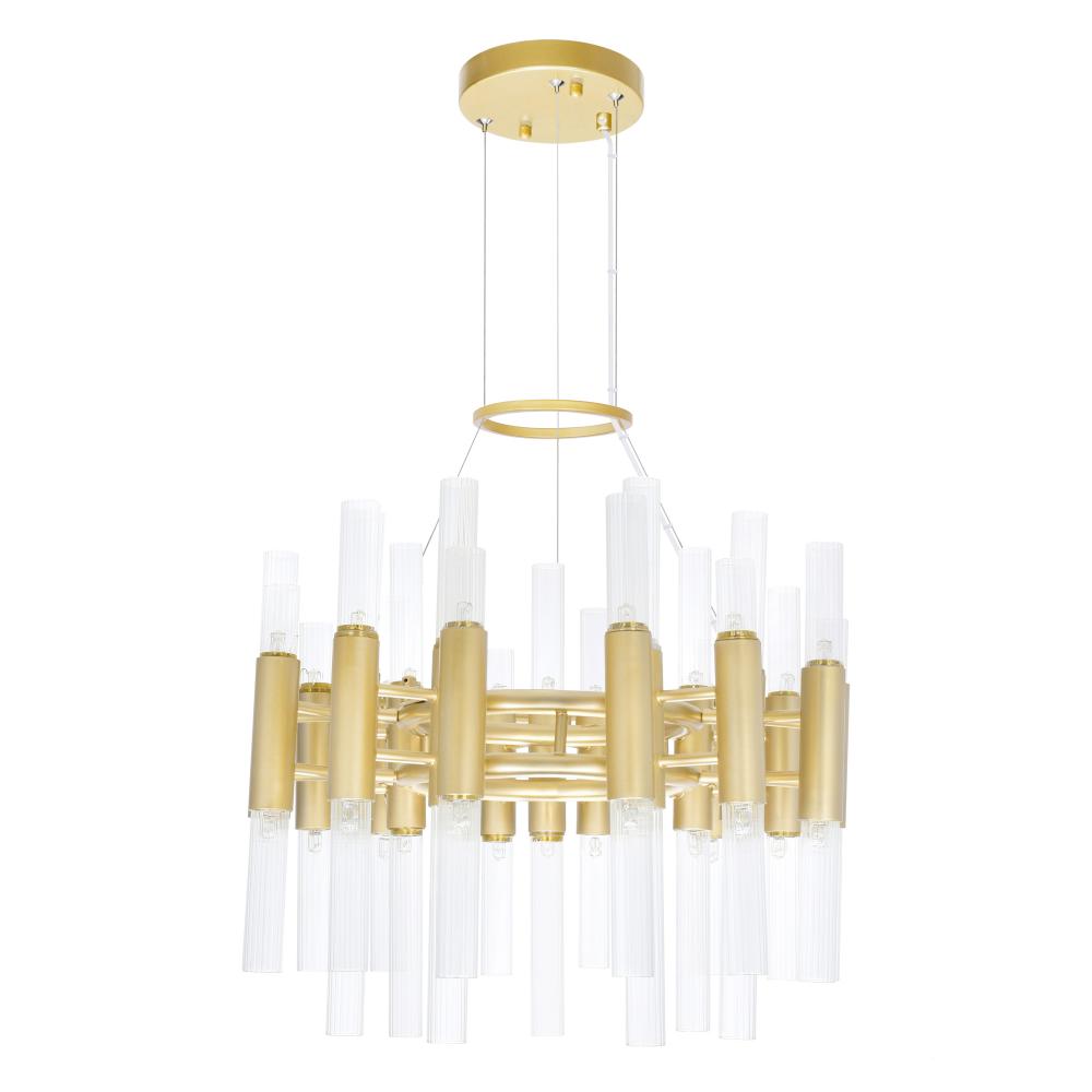 Orgue 42 Light Chandelier With Satin Gold Finish