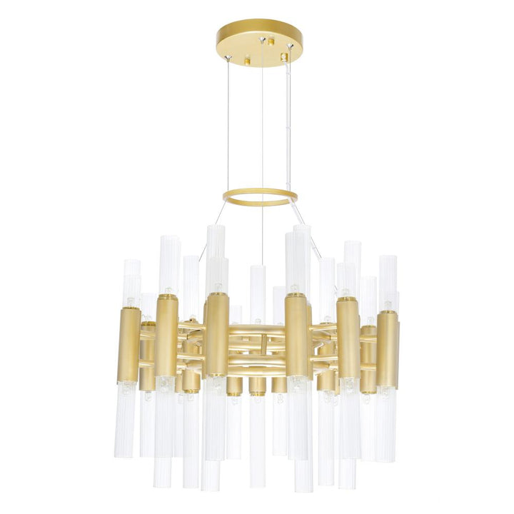 Orgue 42 Light Chandelier With Satin Gold Finish