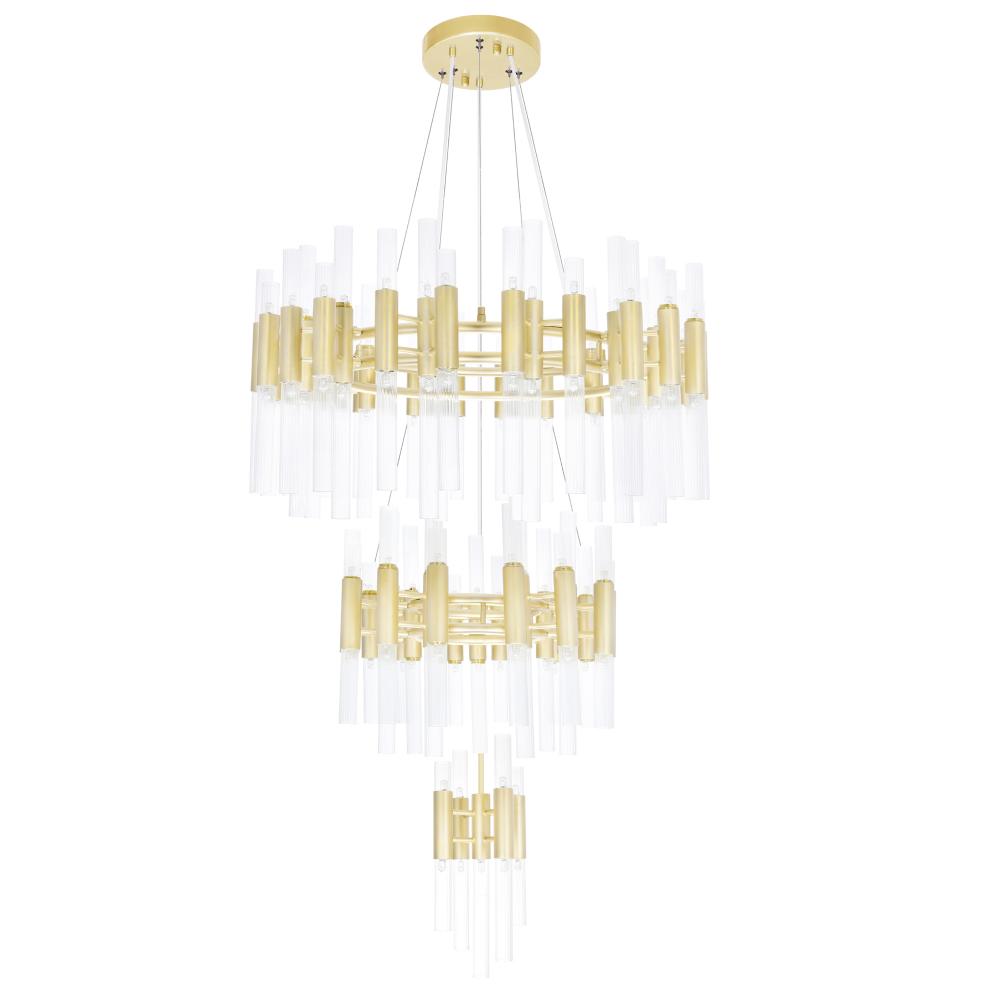 Orgue 123 Light Chandelier With Satin Gold Finish
