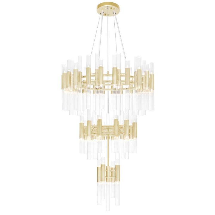 Orgue 123 Light Chandelier With Satin Gold Finish