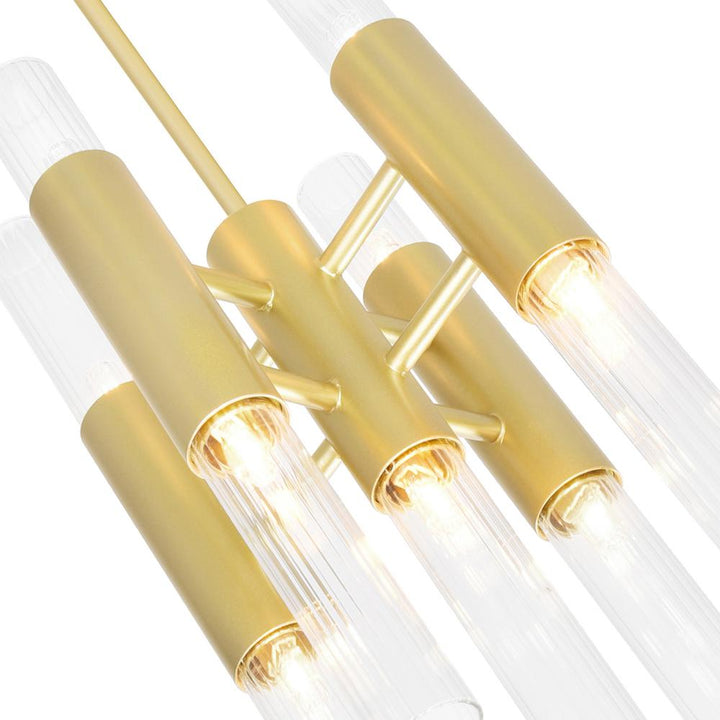 Orgue 9 Light Mini Pendant With Satin Gold Finish