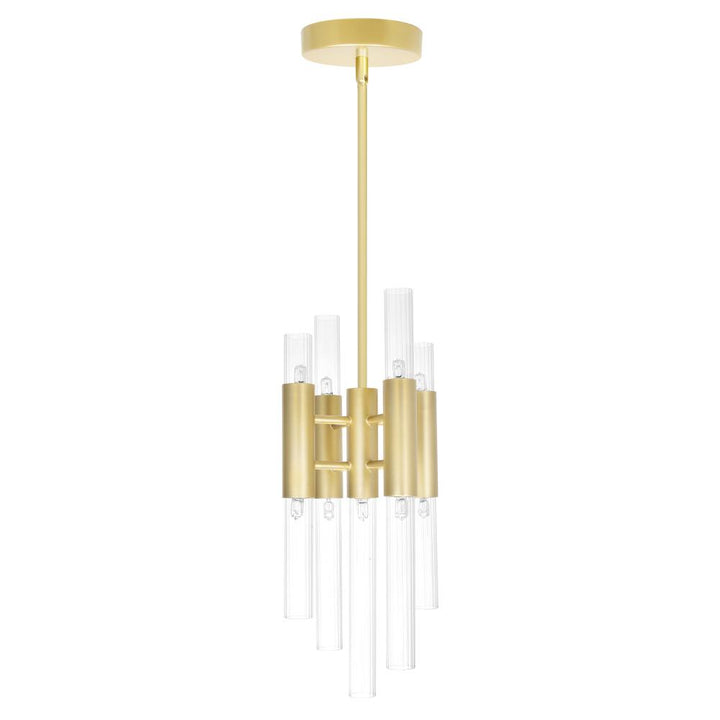 Orgue 9 Light Mini Pendant With Satin Gold Finish