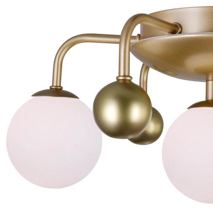 Element 4 Light Flush Mount With Sun Gold Finish