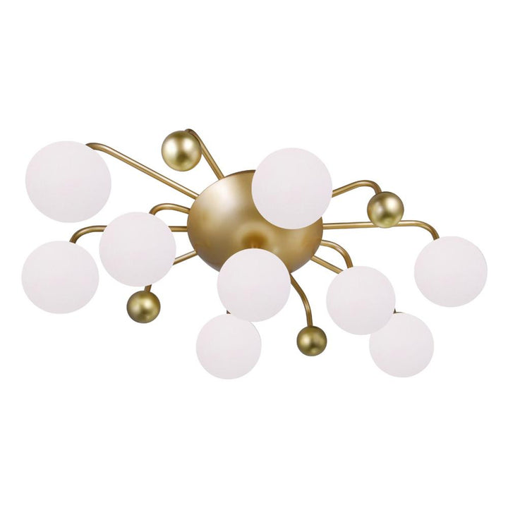 Element 9 Light Flush Mount With Sun Gold Finish