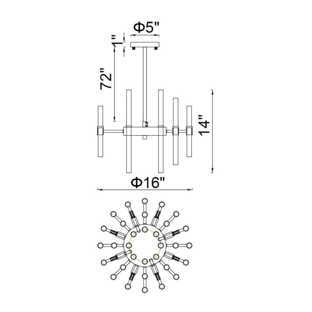 Miroir 8 Light Chandelier With Polished Nickel Finish